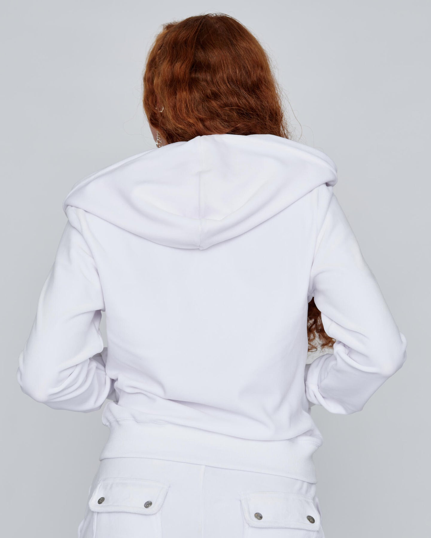 Robertson Classic Velour Zip Hoodie - White