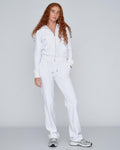 Robertson Classic Velour Zip Hoodie - White