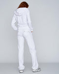 Robertson Classic Velour Zip Hoodie - White