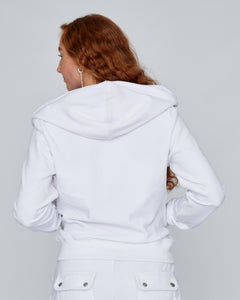 Robertson Classic Velour Zip Hoodie - White