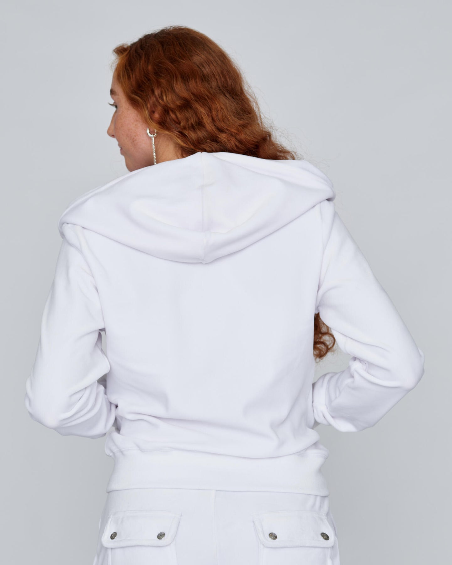 Robertson Classic Velour Zip Hoodie - White