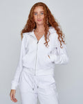 Robertson Classic Velour Zip Hoodie - White