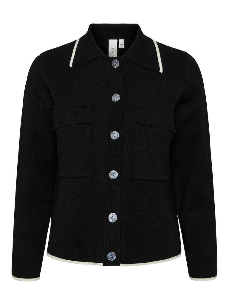 Yascosti LS Knit Cardigan S - Black