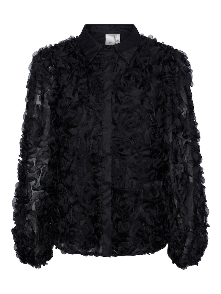 Yasroso LS Neck Shirt - Black