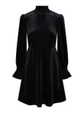Yasriva LS High Neck Velvet Dress - Black