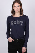 Arch Logo LS T-shirt - Evening Blue - GANT - T-skjorter & Topper - VILLOID.no