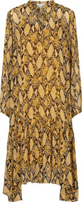 Snake Midi Dress - Chai Tea - Second Female - Kjoler - VILLOID.no