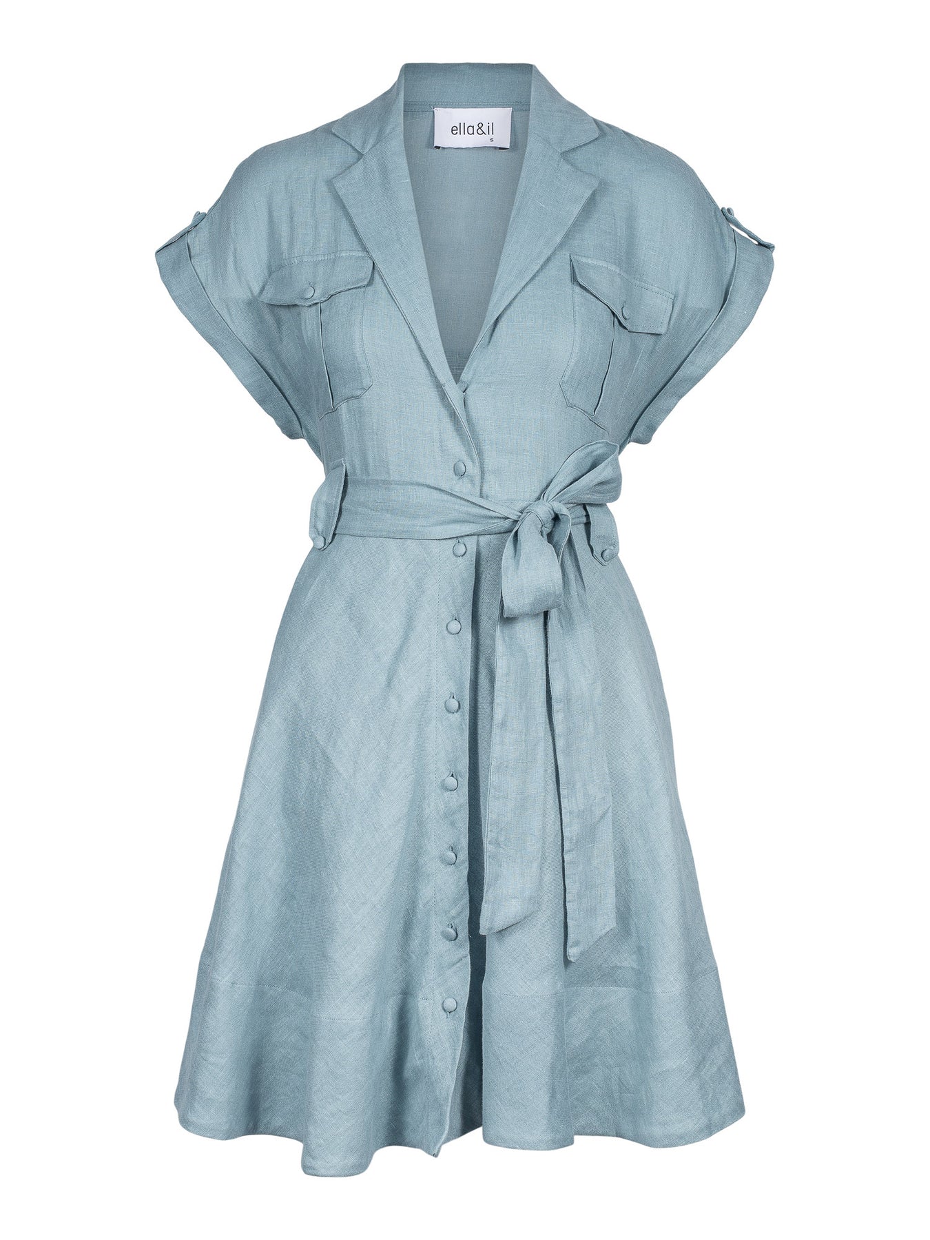 Addison Linen Dress - Dusty Teal