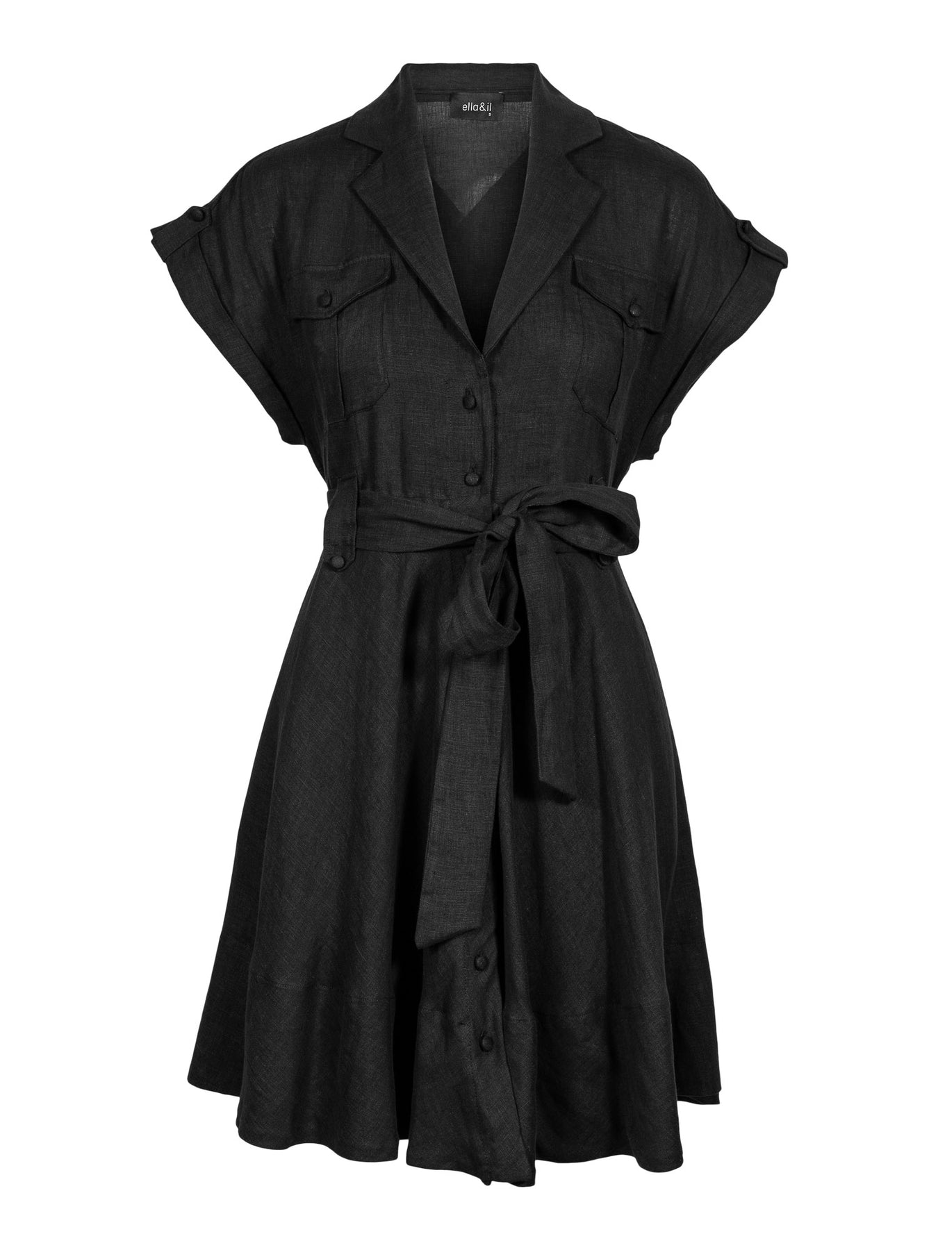 Addison Linen Dress - Black