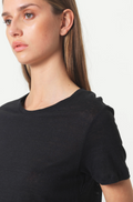 Peony O-neck Tee - Black - Second Female - T-skjorter & Topper - VILLOID.no