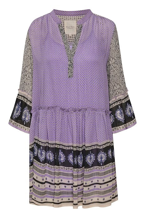 SophiaePW Dress - Purple Border Print