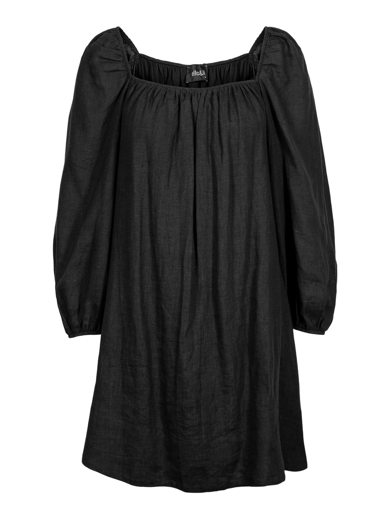 Alma Linen Dress - Black