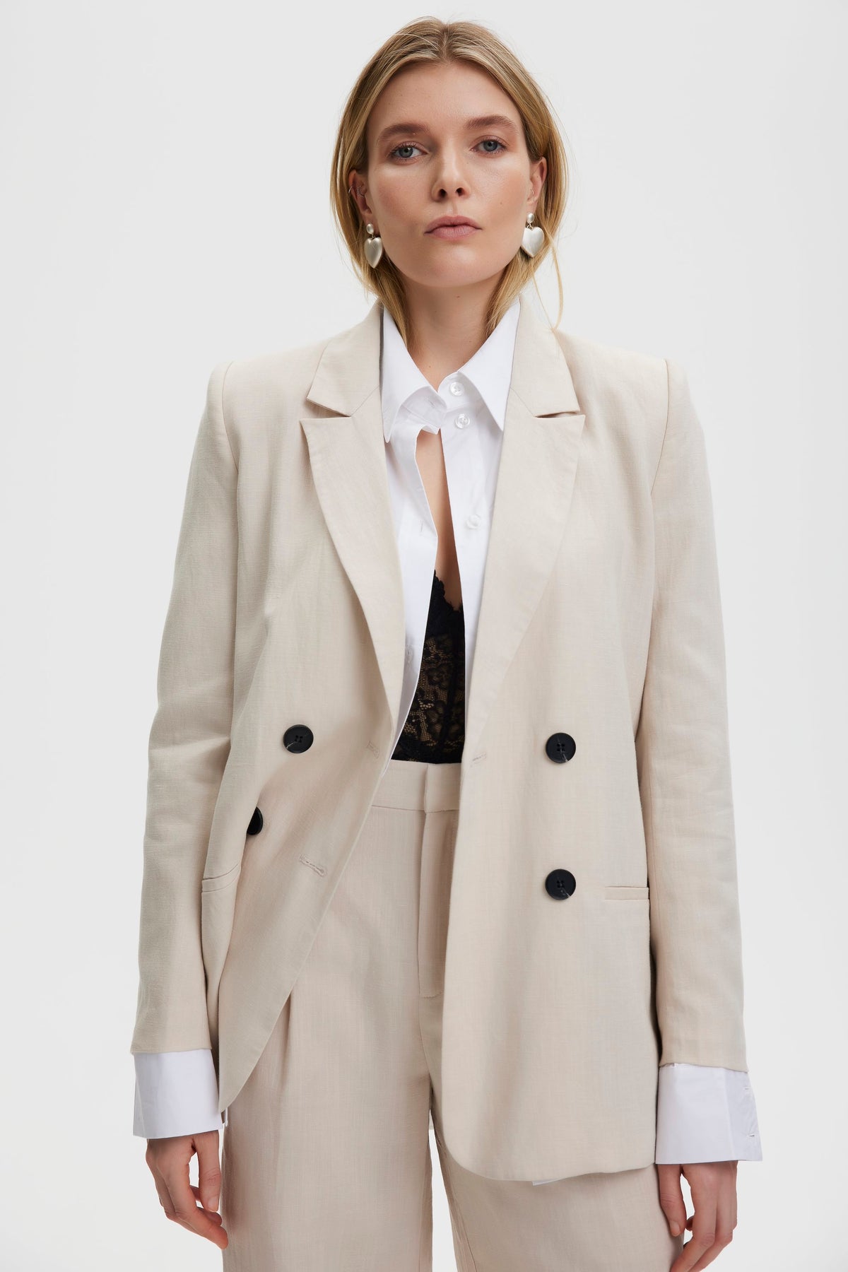 PaulaGZ Linen Blazer - Ancient Scroll