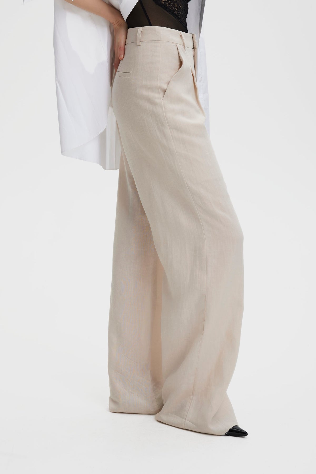 PaulaGZ Linen Mw Wide Pants - Ancient Scroll