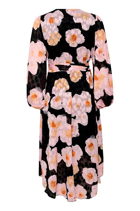BasiraIW Wrap Dress - Pink Poetic Flower