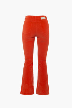 High Rise Flared Cord - Mandarin Red