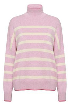 TenleyIW Turtleneck Pullover - Candyfloss Stripe
