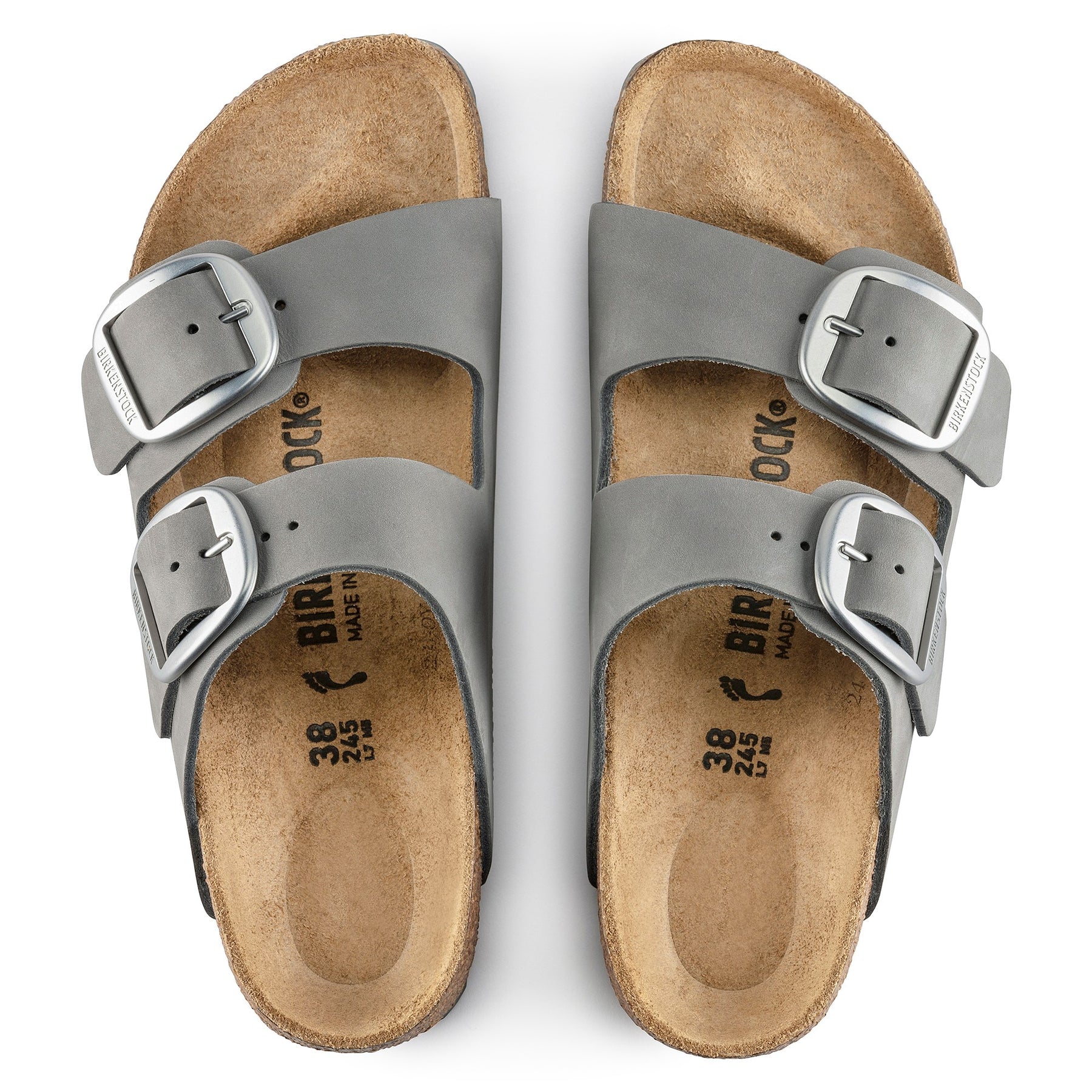 Arizona Big Buckle Nubuck Leather Narrow - Dove Gray