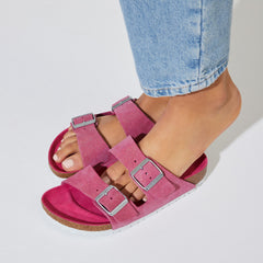 Arizona Suede Leather Narrow - Shimmering Fuchsia Tulip