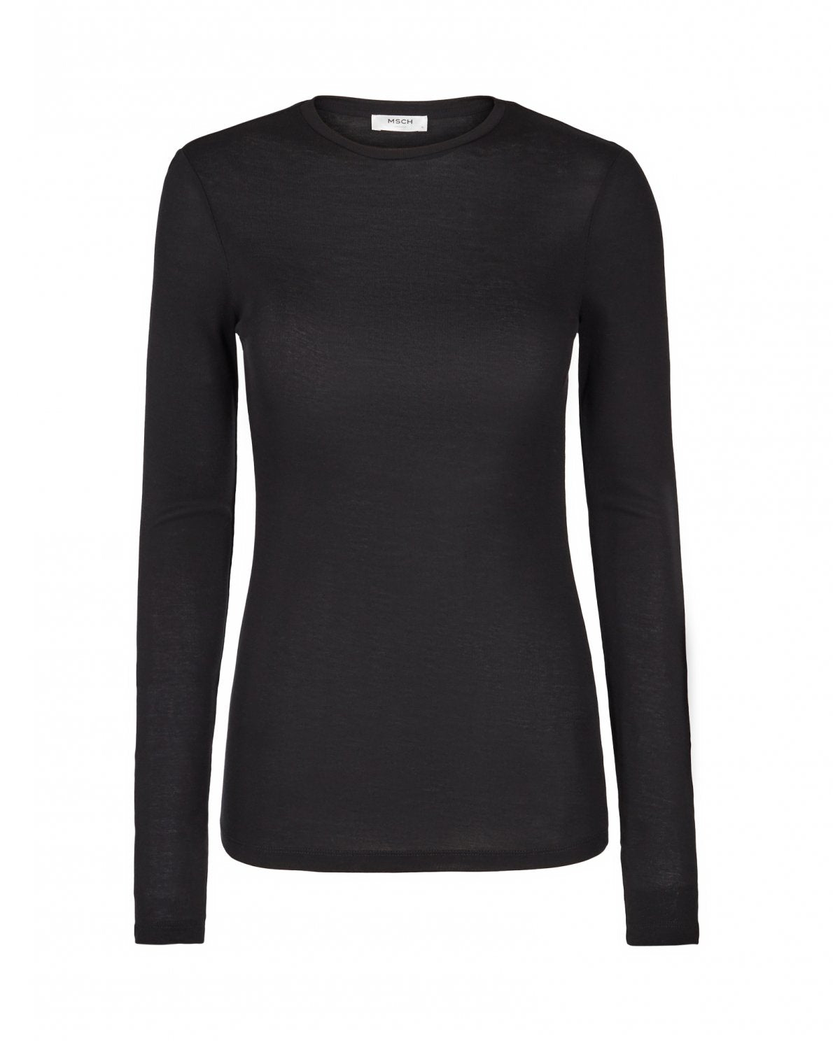 Mona Lyocell O LS Top - Black - Moss Copenhagen - Gensere - VILLOID.no