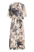 ElitaIW Wrap Dress - Graffiti Wall Grey