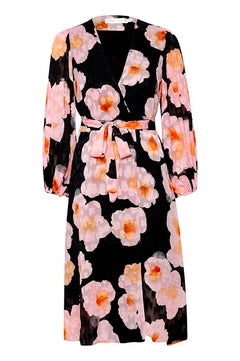 BasiraIW Wrap Dress - Pink Poetic Flower
