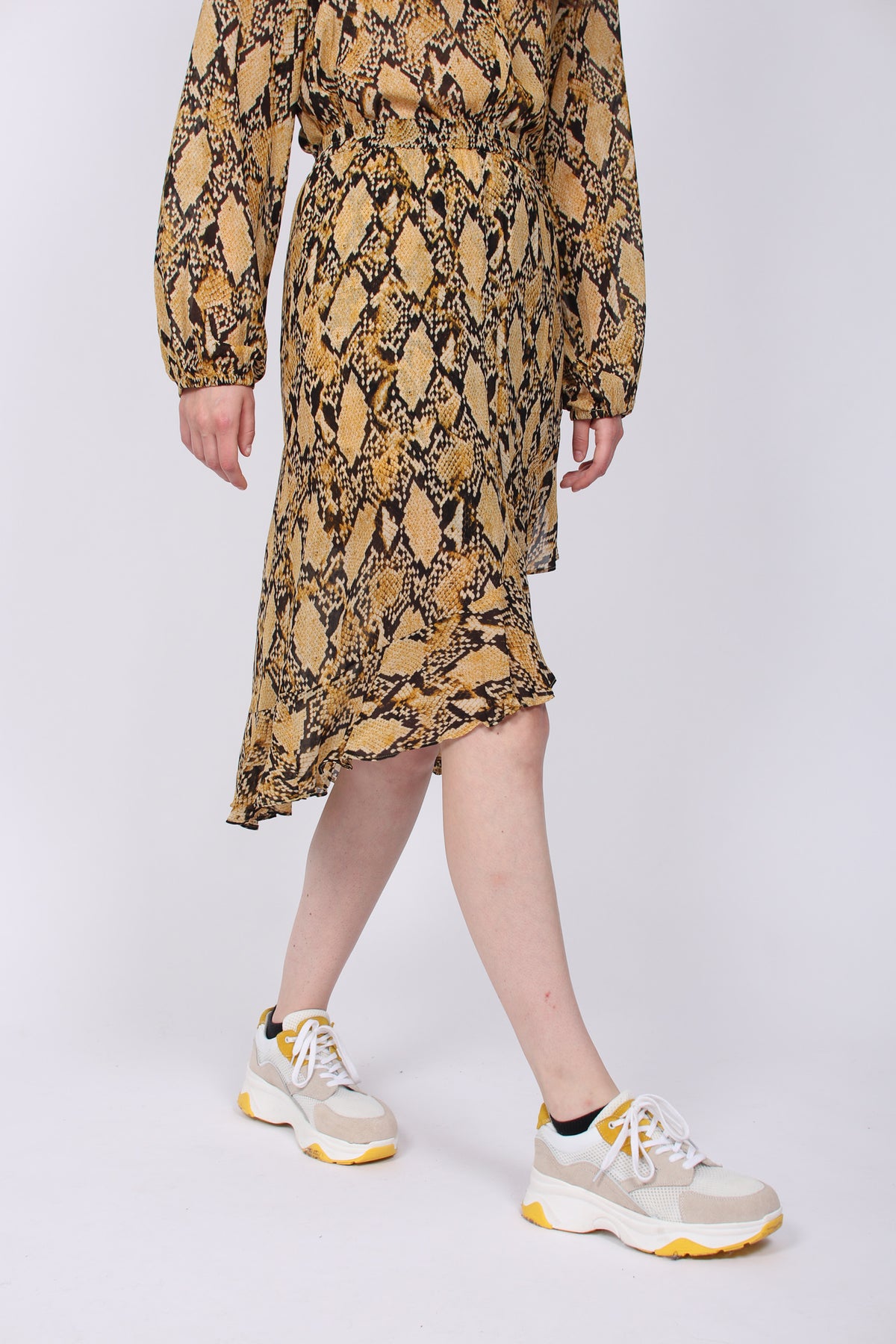 Snake Midi Skirt - Chai Tea - Second Female - Skjørt - VILLOID.no