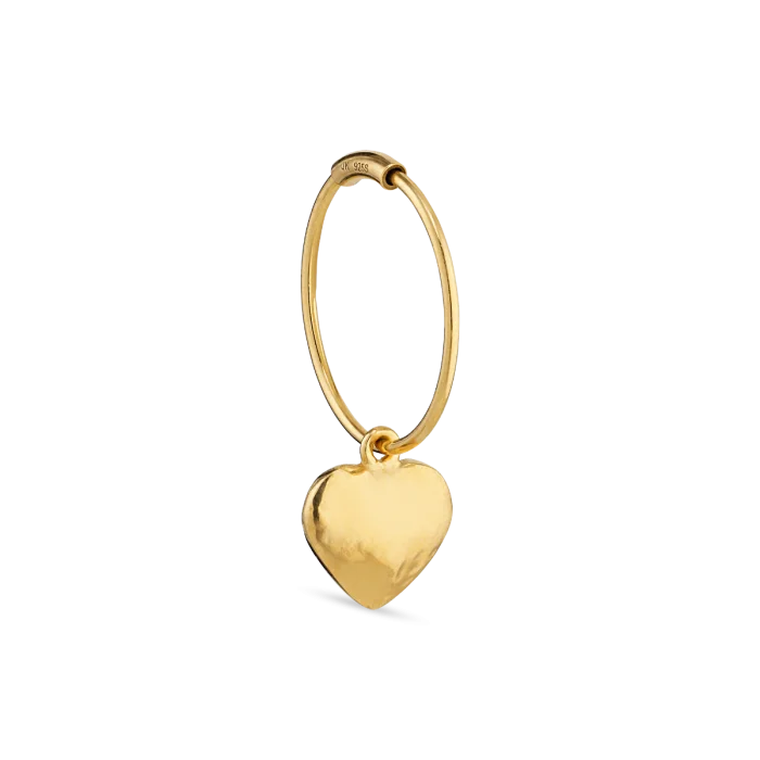Creole Bruised Heart Pendant - Gold Plated