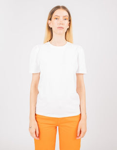 Janine Puff Tee - White
