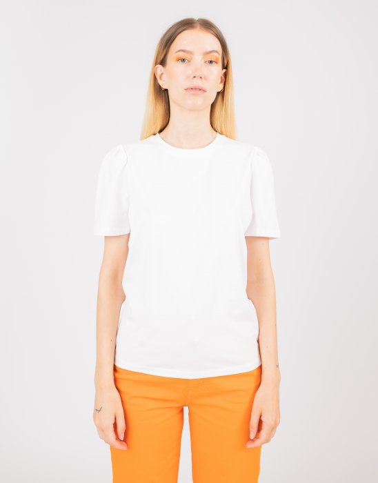 Janine Puff Tee - White