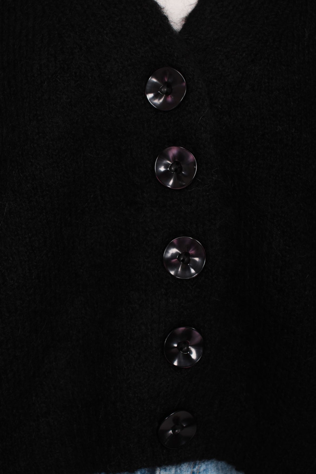 Hairy Knit Cardigan - Black - ByTimo - Gensere - VILLOID.no