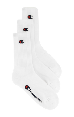 3Pk Crew Socks - White