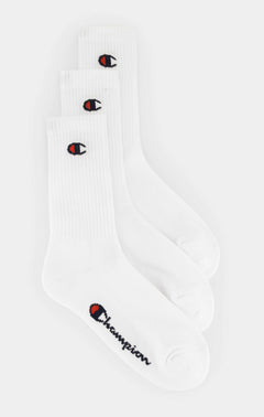 3Pk Crew Socks - White