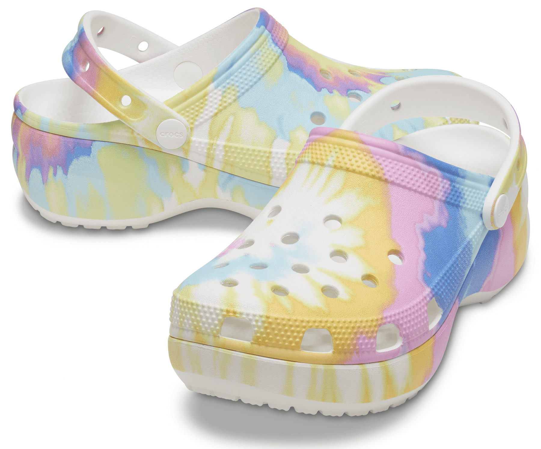 Classic Platform Tie-Dye Graphic Clog - White/Multi