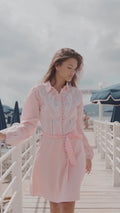 Berta Dress - Light Pink With Embroidery