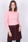 Stretch Cotton Cable Crew - Preppy Pink - GANT - Gensere - VILLOID.no