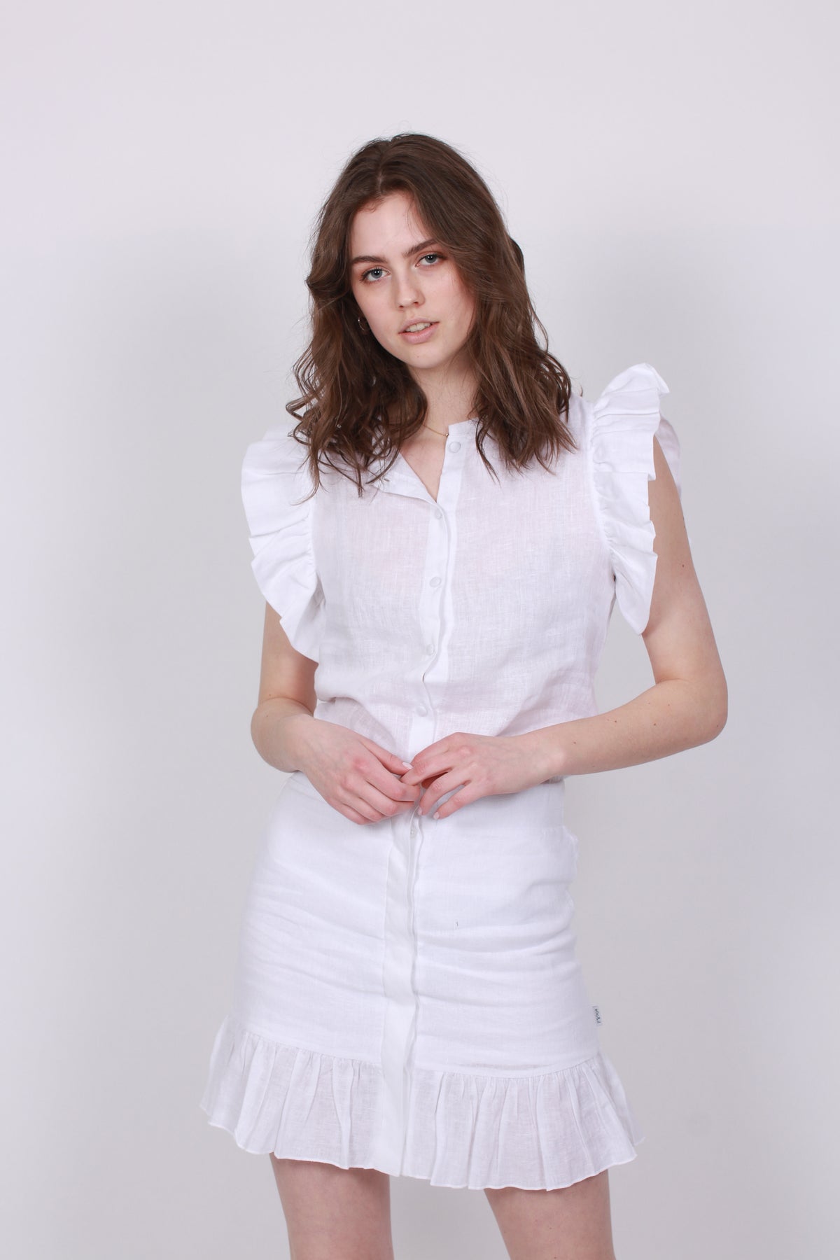 Pauline Linen Shirt - White - Ella & il - T-skjorter & Topper - VILLOID.no