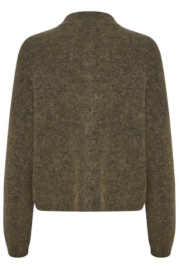 AlphaGZ Short Cardigan - Dark Olive Melange