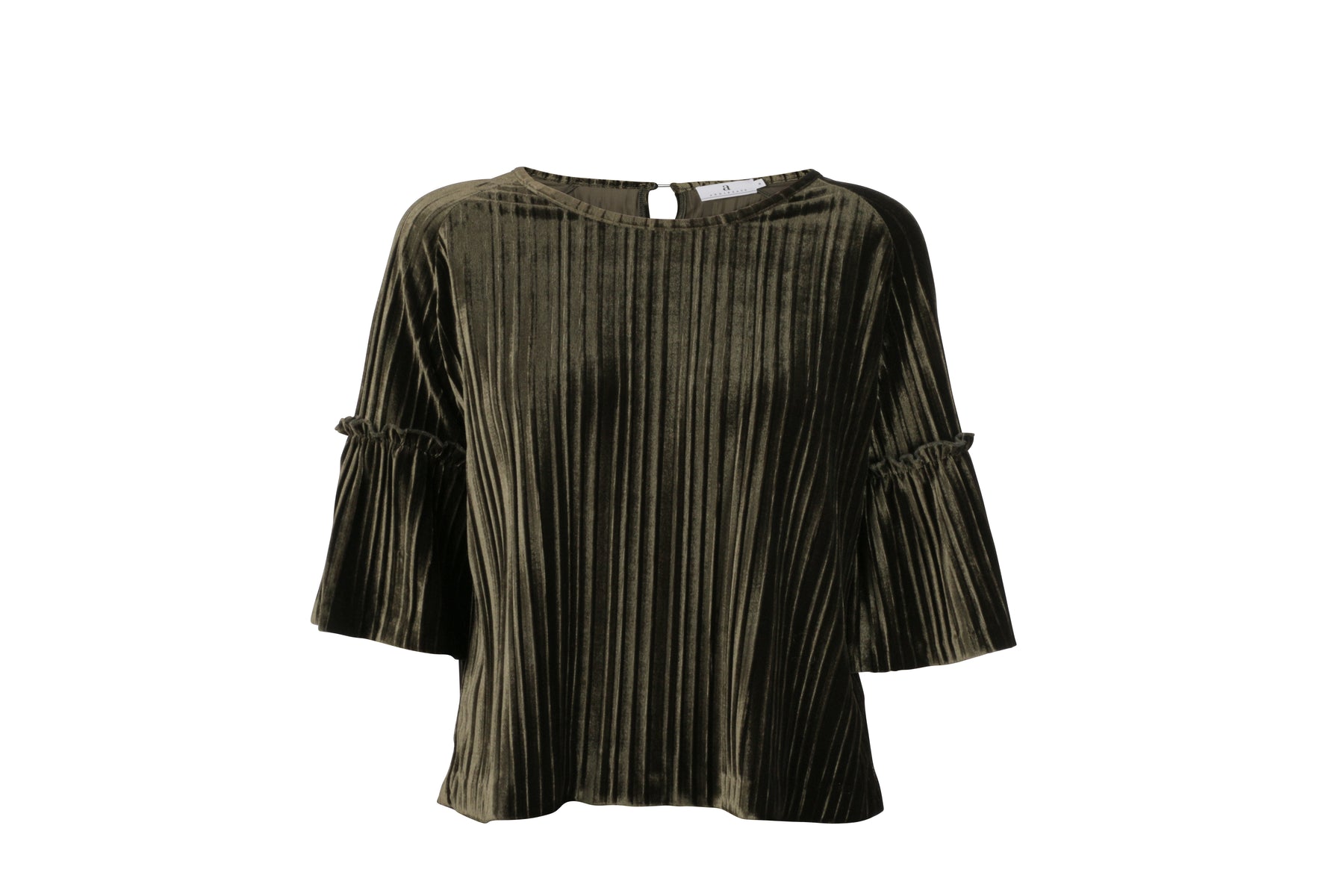 Grønn Arniesays: Halcyon Velvet Pleat Topp - ArnieSays - Bluser & Skjorter - VILLOID.no
