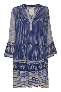SophiaePW Dress - Blue Border Print