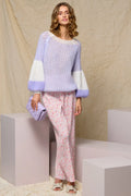 Liana Knit Sweater - Lavender/White