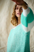 Liana Knit Sweater - Mint/White