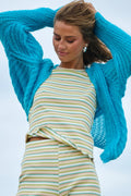 Joseph Cardigan Solid - Pool Blue