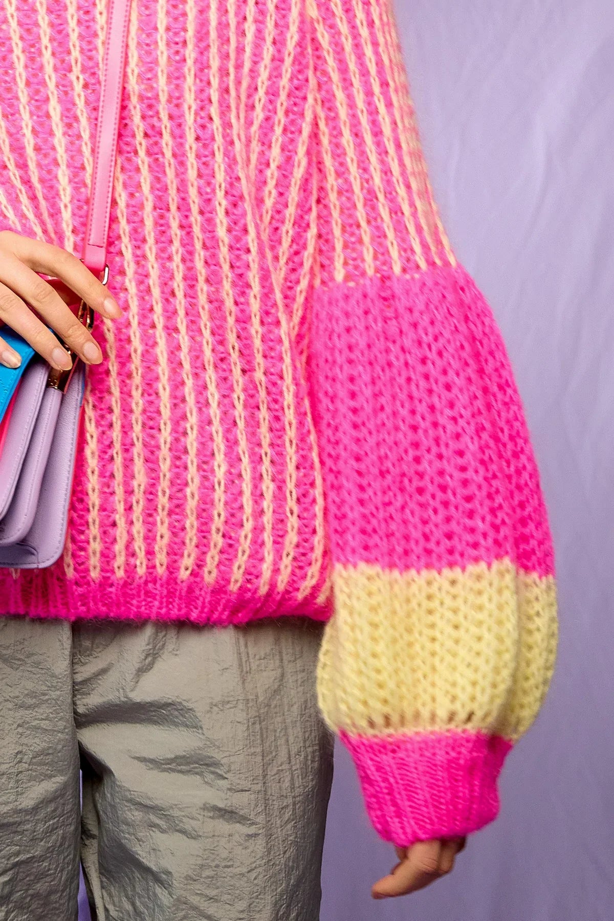 Liana Knit Sweater - Pink/Yellow Mix