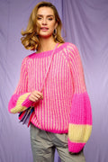 Liana Knit Sweater - Pink/Yellow Mix