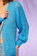 Joseph Cardigan Solid - Pool Blue