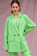 Mille Oversize Blazer - Lime Green Check