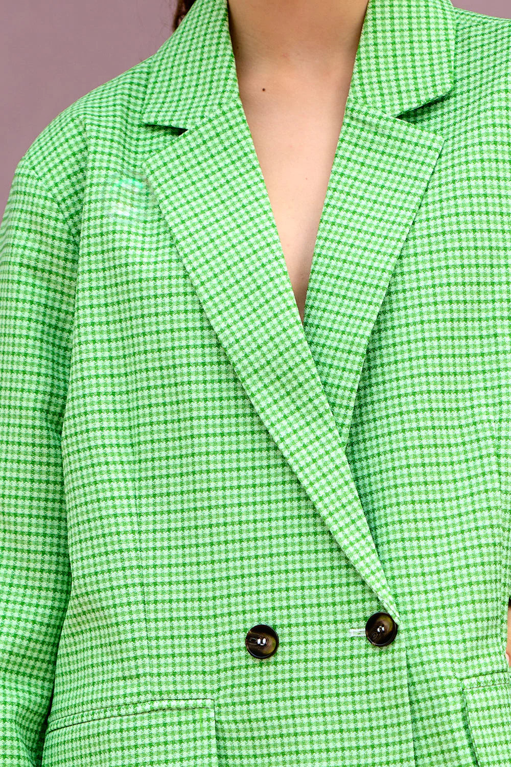 Mille Oversize Blazer - Lime Green Check