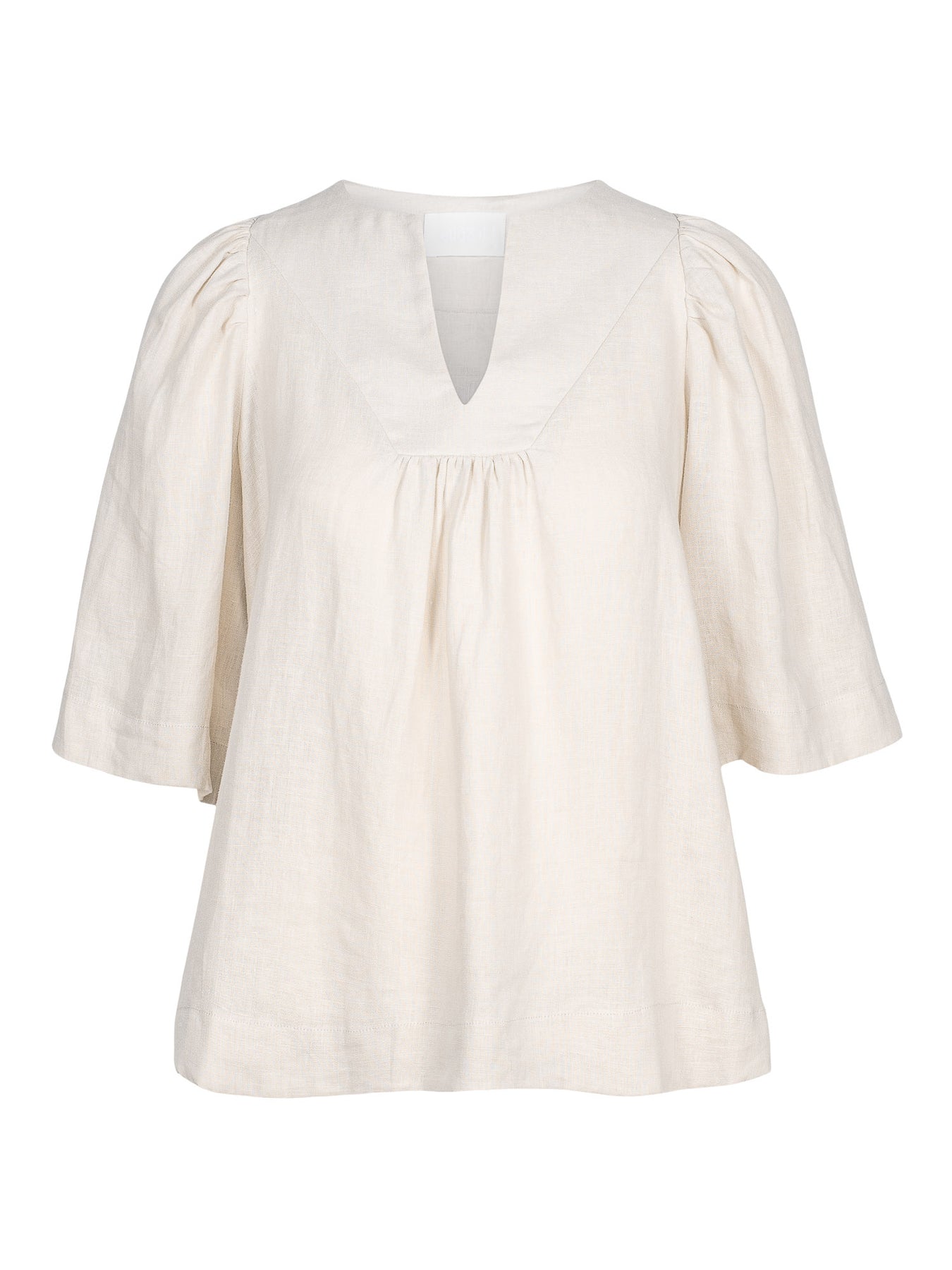Ellie Linen Top - Beige