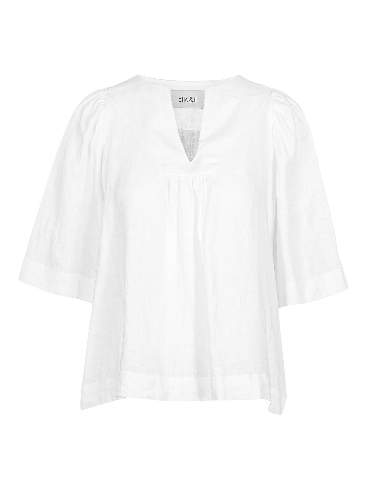 Ellie Linen Top - White